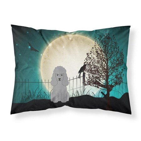 Micasa Halloween Scary Poodle Silver Fabric Standard Pillowcase, 20.5 x 0.25 x 30 in. MI717283